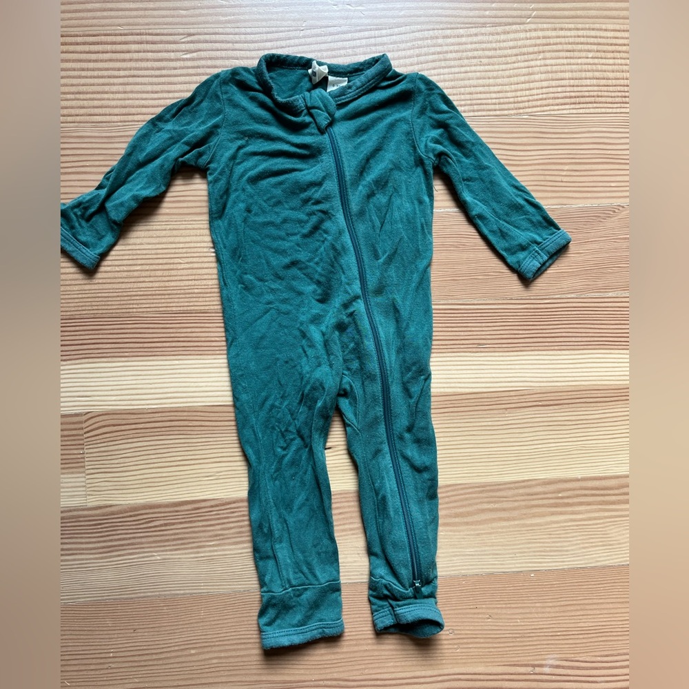 Kyte Baby zipper Romper 0-3m green